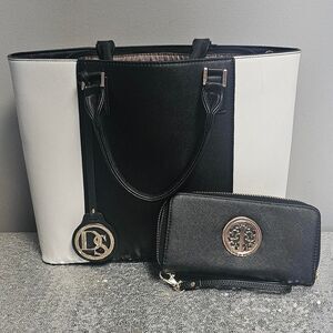 No-brand Women's Black and White Bag